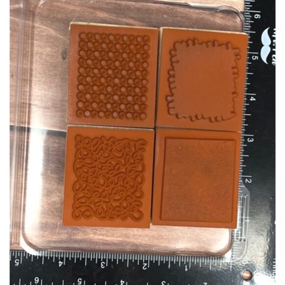 2003 STAMPIN' UP! BY DESIGN Wood Mounted Rubber Stamp set of 4 - Picture 3 of 3